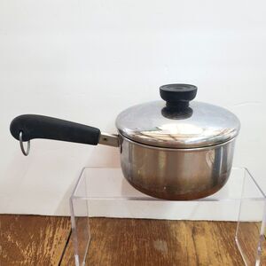 Vintage Revere Ware 1 QT Sauce Pan Lid Copper Bottom 1801 Clinton IL Made in USA
